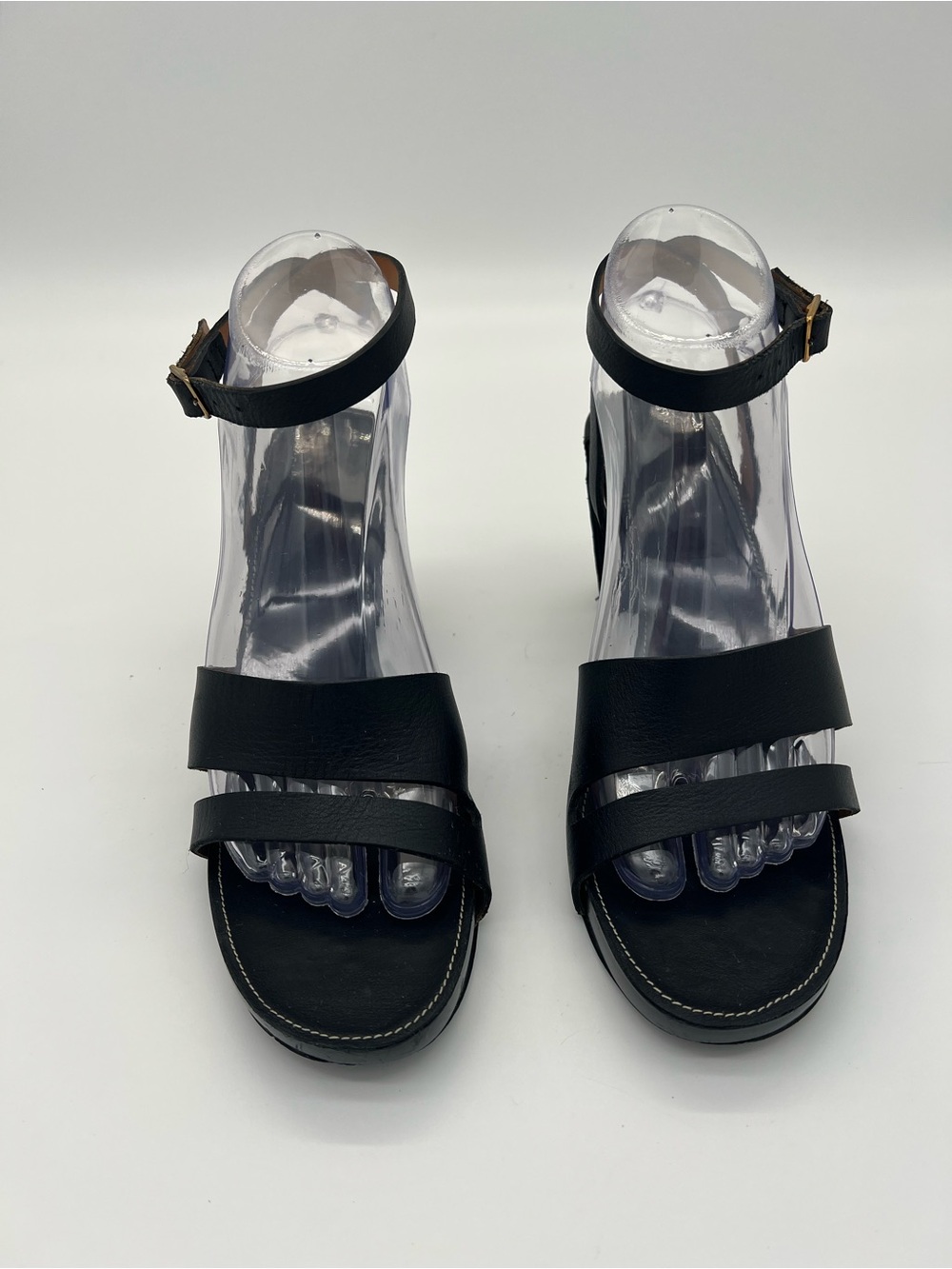 Robert Clergerie Women's Black Ankle-Strap Platform Sandals size 8
